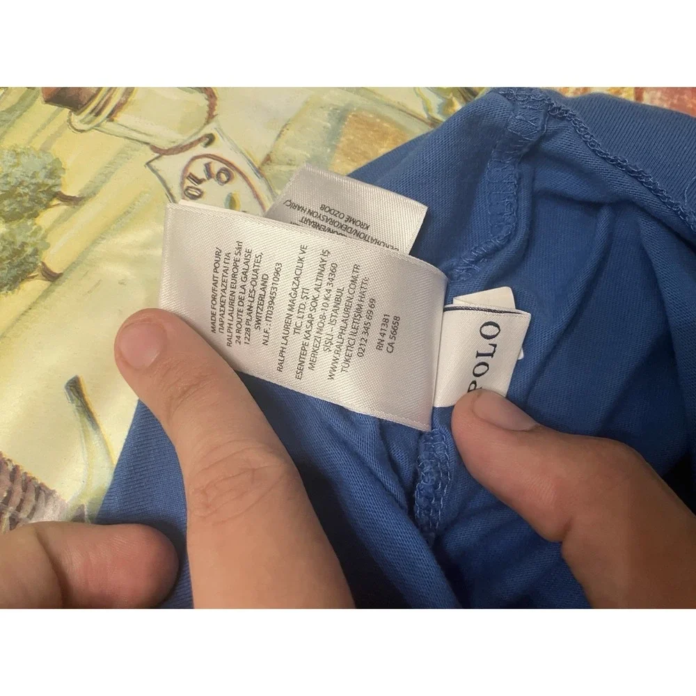 Polo Ralph Lauren Men's Blue Crew Neck Short Sleeve Logo Cotton Knit T-Shirt L